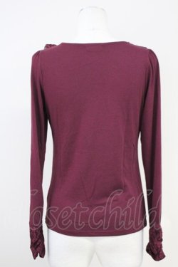 画像2: axes femme / 巻き薔薇カットソー  ボルドー T-25-05-16-014-AX-TO-SA-ZT