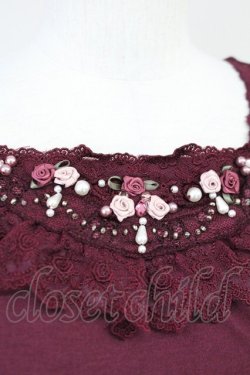画像3: axes femme / 巻き薔薇カットソー  ボルドー T-25-05-16-014-AX-TO-SA-ZT