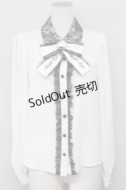 画像1: Ank Rouge / レース配色BL M ホワイト T-25-05-18-001-CA-BL-SA-ZT
