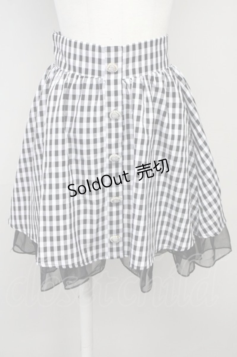 画像1: 【SALE】Ank Rouge / ギンガムスカート M ブラック T-25-05-18-023-CA-SK-SA-ZT227 (1)
