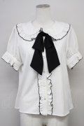 Ank Rouge / シフォンリボンパフブラウス M オフホワイト T-25-05-18-003-CA-BL-SA-ZT