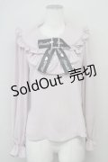 Ank Rouge / ロゴリボンヨークフリルブラウス M ピンク T-25-05-18-004-CA-BL-SA-ZT