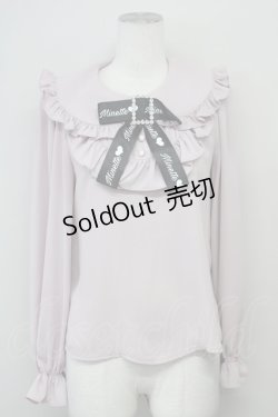 画像1: Ank Rouge / ロゴリボンヨークフリルブラウス M ピンク T-25-05-18-004-CA-BL-SA-ZT