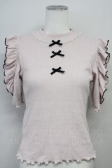 Ank Rouge / 肩あきフリルハイネックカットソー M ピンク T-25-05-18-005-CA-TO-SA-ZT260