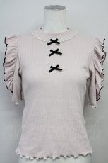 画像1: 【SALE】Ank Rouge / 肩あきフリルハイネックカットソー M ピンク T-25-05-18-005-CA-TO-SA-ZT260 (1)