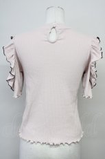 画像2: 【SALE】Ank Rouge / 肩あきフリルハイネックカットソー M ピンク T-25-05-18-005-CA-TO-SA-ZT260 (2)