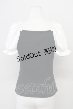 画像2: Ank Rouge / フロントリボンバイカラーパフトップス M ブラック T-25-05-18-007-CA-TO-SA-ZT