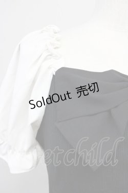 画像3: Ank Rouge / フロントリボンバイカラーパフトップス M ブラック T-25-05-18-007-CA-TO-SA-ZT