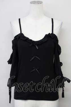 画像1: Ank Rouge / オフショルテレコトップス M ブラック T-25-05-18-008-CA-TO-SA-ZT