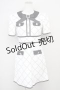 Ank Rouge / モノグラムドーリーワンピース M ホワイト T-25-05-18-012-CA-OP-SA-ZT