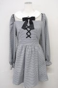 Ank Rouge / パール衿スピンドルワンピース M ブラックチドリ T-25-05-18-014-CA-OP-SA-ZT