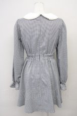画像2: 【SALE】Ank Rouge / パール衿スピンドルワンピース M ブラックチドリ T-25-05-18-014-CA-OP-SA-ZT260 (2)