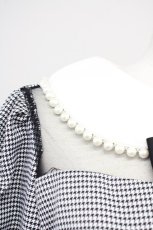 画像3: 【SALE】Ank Rouge / パール衿スピンドルワンピース M ブラックチドリ T-25-05-18-014-CA-OP-SA-ZT260 (3)