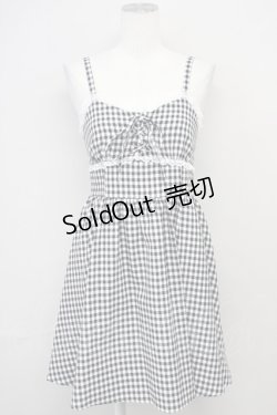 画像1: Ank Rouge / スピンドルギンガムキャミワンピース M ブラック T-25-05-18-015-CA-OP-SA-ZT
