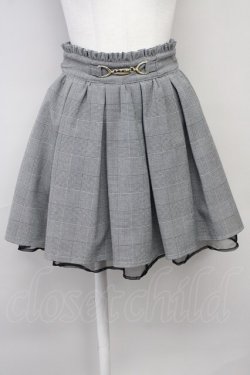 画像1: Ank Rouge / ビット付きチェックプリーツスカート M ブラック T-25-05-18-016-CA-SK-SA-ZT