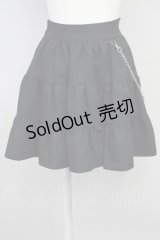 Ank Rouge / チェーン付きティアードスカート M ブラック T-25-05-18-019-CA-SK-SA-ZT260