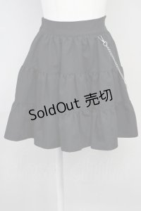 Ank Rouge / チェーン付きティアードスカート M ブラック T-25-05-18-019-CA-SK-SA-ZT260