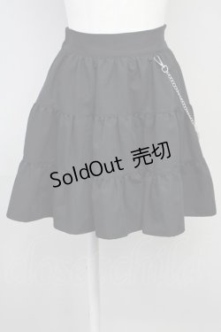 画像1: Ank Rouge / チェーン付きティアードスカート M ブラック T-25-05-18-019-CA-SK-SA-ZT260