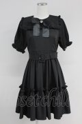 Ank Rouge / フリルカラーバックルベルトワンピース M ブラック T-25-05-23-015-CA-OP-SA-ZT