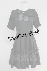 Ank Rouge / フリルカラーバックルベルトワンピース M ブラック T-25-05-23-015-CA-OP-SA-ZT