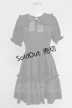 画像1: Ank Rouge / フリルカラーバックルベルトワンピース M ブラック T-25-05-23-015-CA-OP-SA-ZT