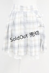 Ank Rouge / ハートバックルプリーツスカート M グレー T-25-05-23-016-CA-SK-SA-ZT