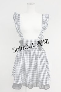 Ank Rouge / サス付きギンガムチェックスカート M ブラック T-25-05-23-018-CA-SK-SA-ZT094