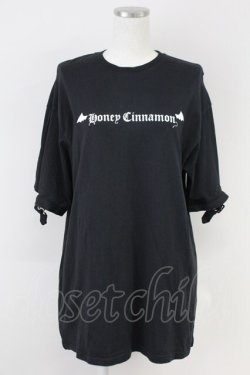 画像1: Honey Cinnamon / 鍵プリントカットソー  ブラック T-25-05-23-003-LO-TO-SA-ZT