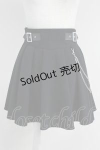 Ank Rouge / チェーン付きベルトフレアスカパン M ブラック T-25-05-23-020-CA-SK-SA-ZT