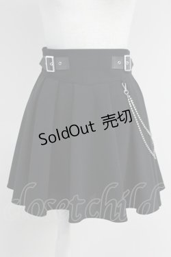 画像1: Ank Rouge / チェーン付きベルトフレアスカパン M ブラック T-25-05-23-020-CA-SK-SA-ZT