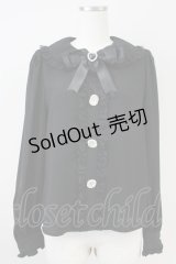 Ank Rouge / ラッセルレース&ビジューボタンブラウス M ブラック T-25-05-23-007-CA-BL-SA-ZT370