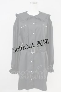 Ank Rouge / セーラーBigシャツチュニック M ブラック T-25-05-23-014-CA-BL-SA-ZT