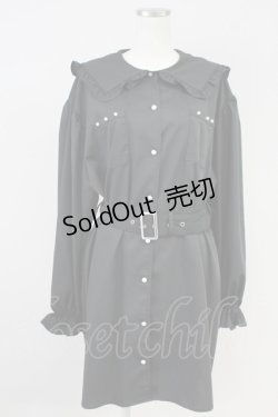 画像1: Ank Rouge / セーラーBigシャツチュニック M ブラック T-25-05-23-014-CA-BL-SA-ZT