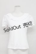 Jane Marple / レース襟&半袖切り替えカットソー  白 T-25-06-06-001-JM-TO-SA-ZT