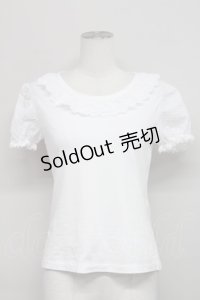 Jane Marple / レース襟&半袖切り替えカットソー  白 T-25-06-06-001-JM-TO-SA-ZT