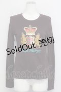 Jane Marple / クラウンエンブレムプリントカットソー  ボルドー T-25-06-06-019-JM-TO-SA-ZT