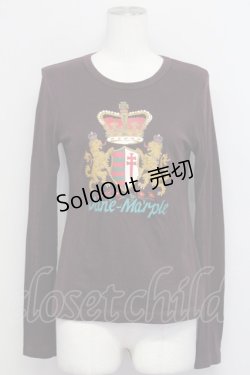 画像1: Jane Marple / クラウンエンブレムプリントカットソー  ボルドー T-25-06-06-019-JM-TO-SA-ZT