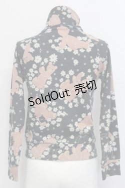 画像2: Jane Marple / くまマーガレットハイネックZIPトップス  黒ＸブラウンＸ白 T-25-06-06-021-JM-TO-SA-ZT435