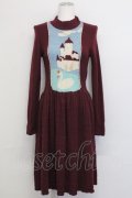 Jane Marple / スワンレイクのワンピース M ボルドー T-25-06-06-023-JM-OP-SA-ZT