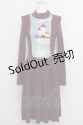 Jane Marple / スワンレイクのワンピース M ボルドー T-25-06-06-023-JM-OP-SA-ZT