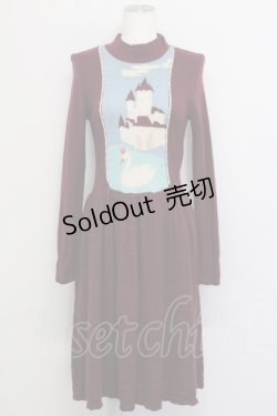 画像1: Jane Marple / スワンレイクのワンピース M ボルドー T-25-06-06-023-JM-OP-SA-ZT
