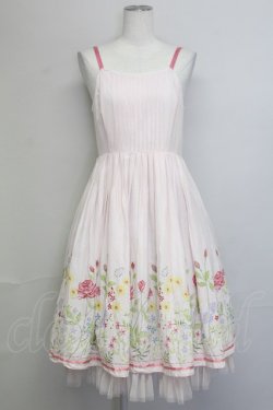 画像1: Emily Temple cute / 刺繍風お花プリントジャンパースカート  ピンク T-25-06-06-025-ET-OP-SA-ZT