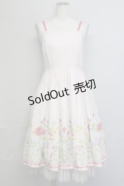 画像1: Emily Temple cute / 刺繍風お花プリントジャンパースカート  ピンク T-25-06-06-025-ET-OP-SA-ZT