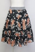 Jane Marple / くまマーガレットスカート  黒Ｘブラウン T-25-06-06-027-JM-SK-SA-ZT