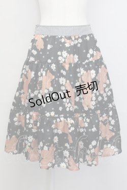画像1: Jane Marple / くまマーガレットスカート  黒Ｘブラウン T-25-06-06-027-JM-SK-SA-ZT350