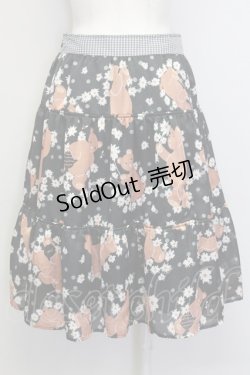 画像2: Jane Marple / くまマーガレットスカート  黒Ｘブラウン T-25-06-06-027-JM-SK-SA-ZT350