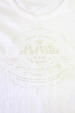 画像5: Jane Marple / ロゴプリント半袖カットソー  白Ｘブラウン T-25-06-06-004-JM-TO-SA-ZT