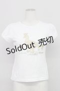 Jane Marple / 白鳥刺繍ワッペン半袖カットソー  白 T-25-06-06-005-JM-TO-SA-ZT045