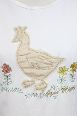 画像3: Jane Marple / 白鳥刺繍ワッペン半袖カットソー  白 T-25-06-06-005-JM-TO-SA-ZT