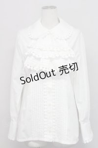 Jane Marple / ジャボ付きブラウス  ホワイト T-25-06-06-006-JM-BL-SA-ZT